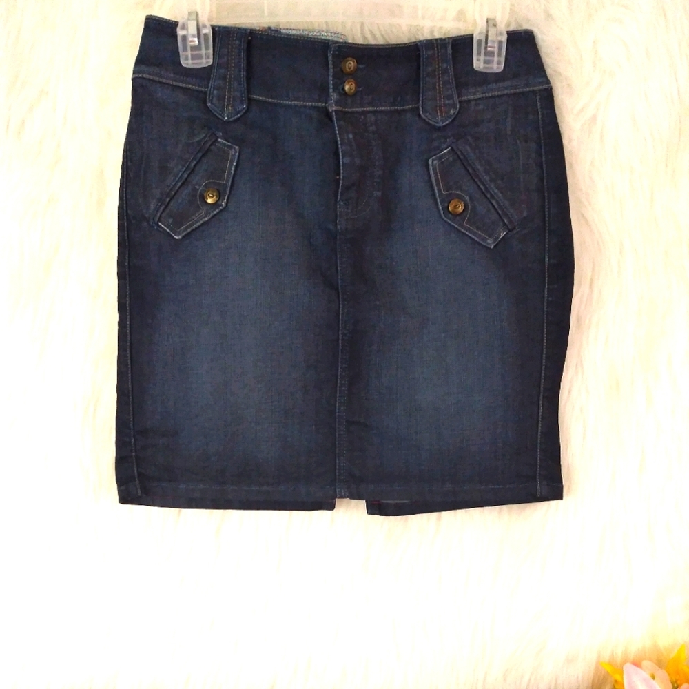 Anthropology Level 99 Blue Denim Mini Skirt 26